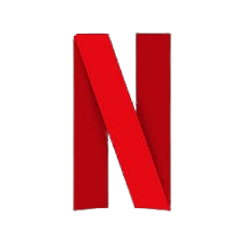 Large red letter N with a folded ribbon effect on a black background, representing the Netflix logo, bold and dramatic visual style
